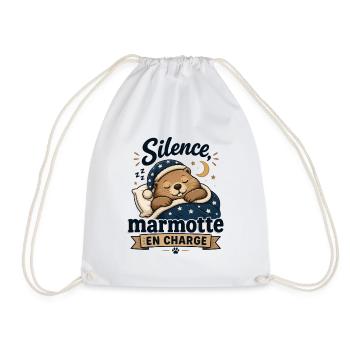 Silence marmotte en charge - Sac de sport léger - blanc - Devant