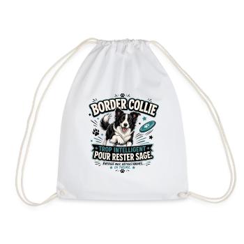 Border Collie Trop Intelligent Pour Rester Sage - Sac de sport léger - blanc - Devant