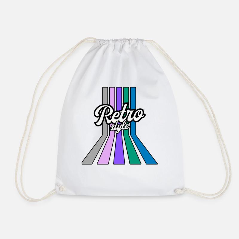 StyleRetro Multicolor Stripes - Drawstring Bag - white