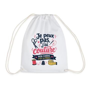 Je peux pas j'ai couture pédale - Sac de sport léger - blanc - Devant