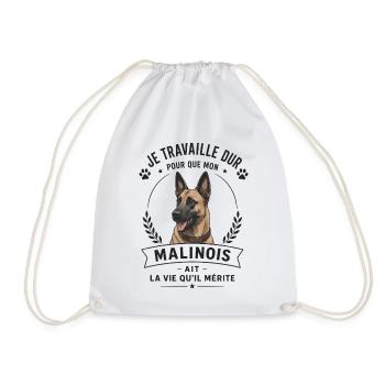 Humour chien malinois race de chien - Sac de sport léger - blanc - Devant
