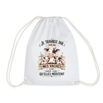Vaches Travaillent Pour Leur Vie - Sac de sport léger - blanc - Devant