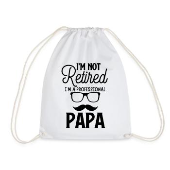 Papa - Drawstring Bag - white - Front