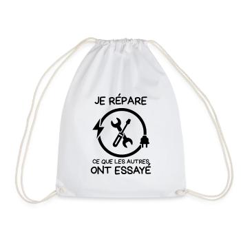 Humour réparation réparer  - Sac de sport léger - blanc - Devant
