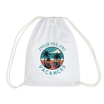 Vacances rétro: Palmiers et plage - Sac de sport léger - blanc - Devant