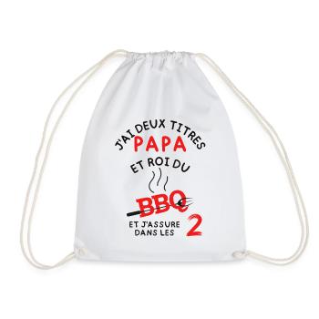 Papa BBQ Roi Du Grill 2 - Sac de sport léger - blanc - Devant