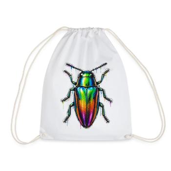 Graffiti d’insecte irisé aux couleurs arc-en-ciel - Sac de sport léger - blanc - Devant