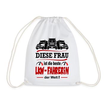 Beste LKW Fahrerin der Welt Lastkraftwagen Frau - Turnbeutel - Weiß - Vorne