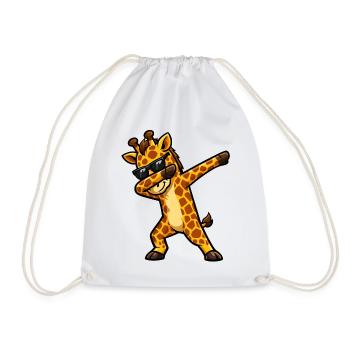Dabbing Giraffe - Drawstring Bag - white - Front