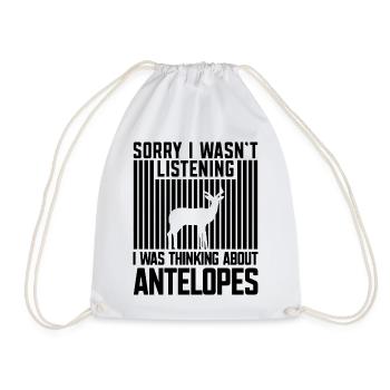 Antelope Funny Animal Saying Humor Safari - Drawstring Bag - white - Front