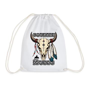 Country Music – Western Bull Skull - Turnbeutel - Weiß - Vorne