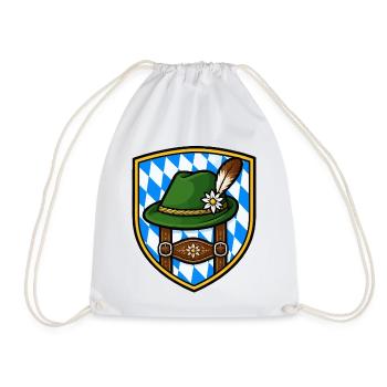 Bayerisches Edelweiß Schild - Turnbeutel - Weiß - Vorne
