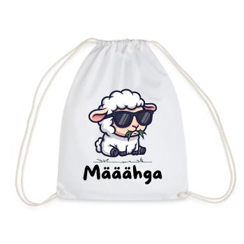 Määähga – Cooles Schaf mit Sonnenbrille - Turnbeutel - Weiß - Vorne