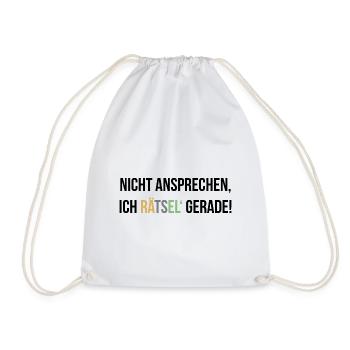 Nicht ansprechen - Turnbeutel - Weiß - Vorne