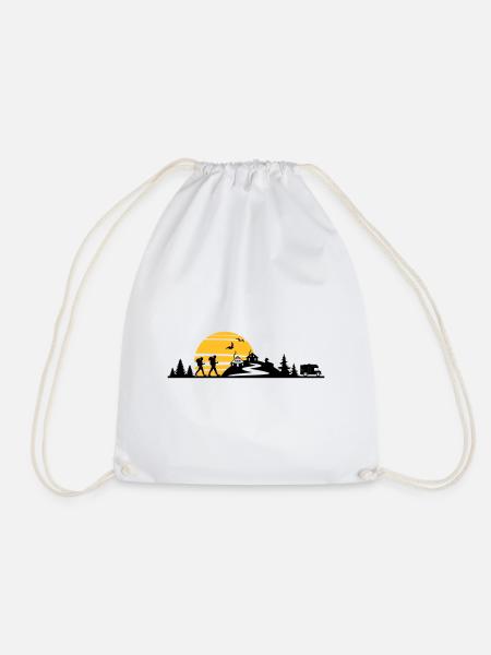 WANDERN Wanderer Forest Mountains Rv-rally - Drawstring Bag - white