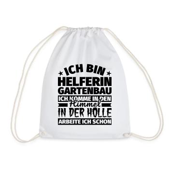 Helferin Gartenbau Geschenk lustig Himmel Hölle - Turnbeutel - Weiß - Vorne