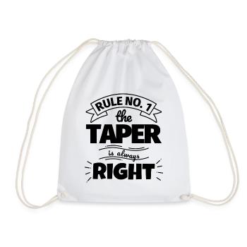 TAPER lustiges Geschenk - Turnbeutel - Weiß - Vorne
