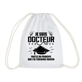 Doctor Funny Gift Phd - I Am Doctor - Drawstring Bag - white - Front