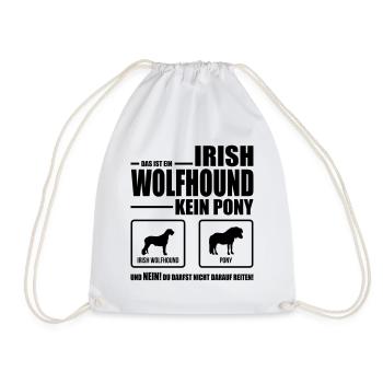 IRISH WOLFHOUND kein Pony Hundespruch WILSIGNS - Turnbeutel - Weiß - Vorne