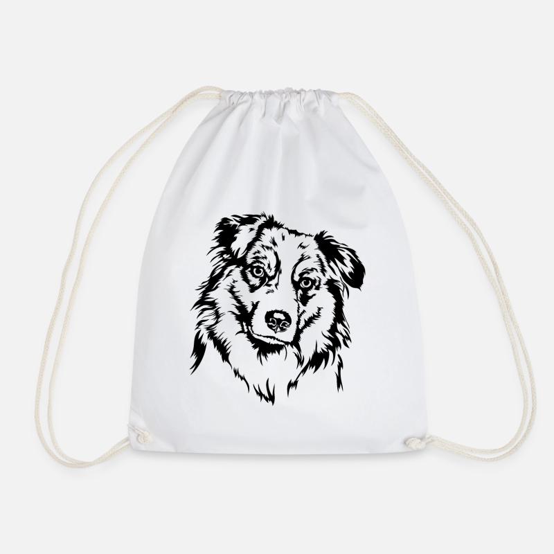 AUSTRALIAN SHEPHERD Hunde Portrait Hund Wilsigns - Turnbeutel - Weiß
