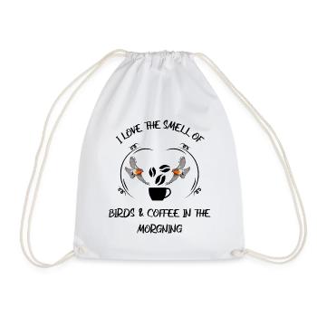 Bird Watching Bird Watching Birding Coffee - Drawstring Bag - white - Front