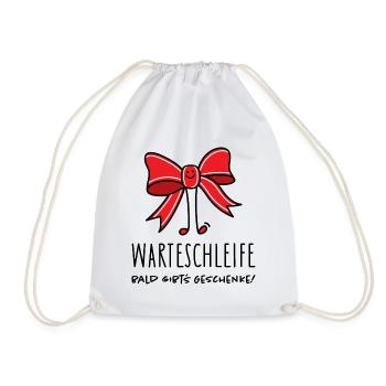 Lustige Schleife als Geschenk - Turnbeutel - Weiß - Vorne