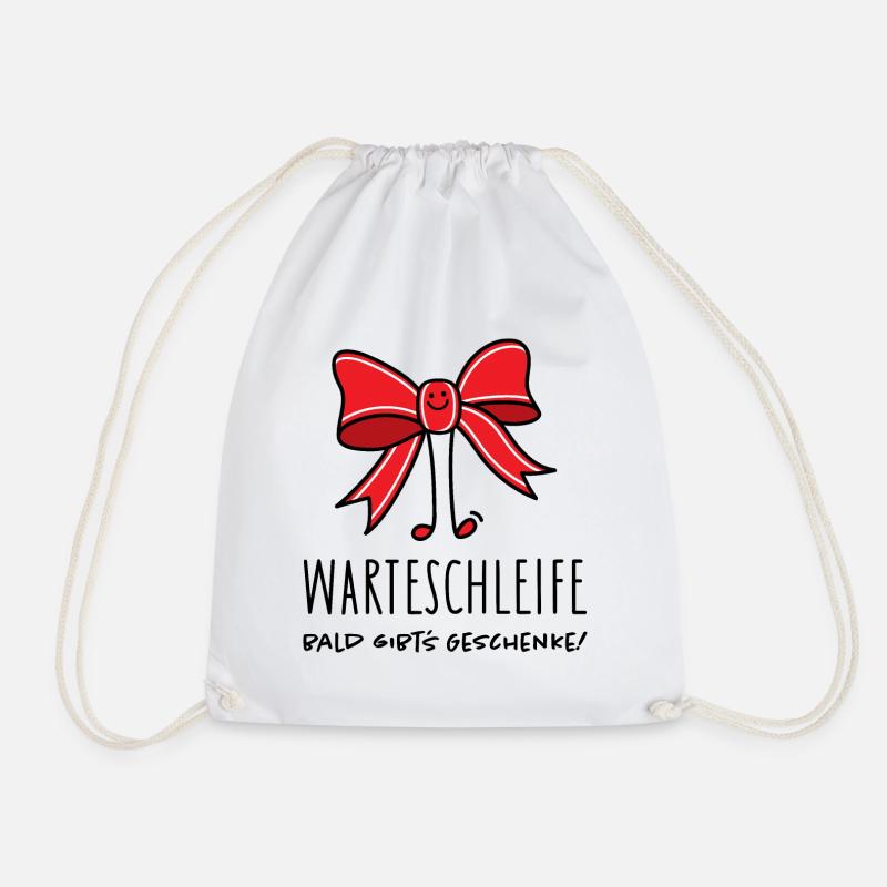 Lustige Schleife als Geschenk - Turnbeutel - Weiß