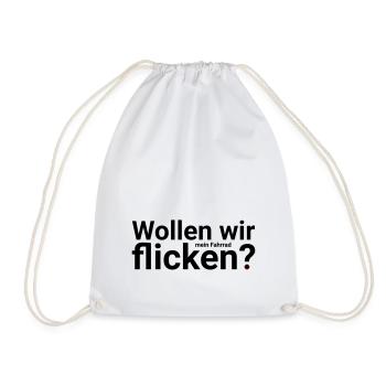 Wollen wir mein Fahrrad flicken? - Turnbeutel - Weiß - Vorne