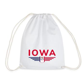 Iowa Fan T-Shirt – Your State! - Drawstring Bag - white - Front