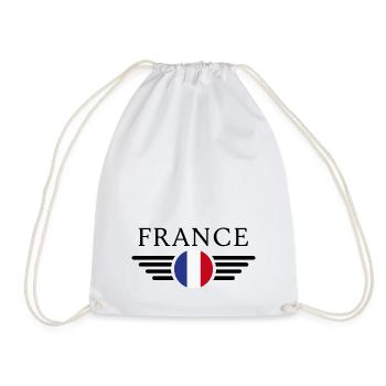 France Style T-Shirt - Drawstring Bag - white - Front