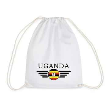 I Love Uganda, Elegance Style Design T-Shirt - Drawstring Bag - white - Front