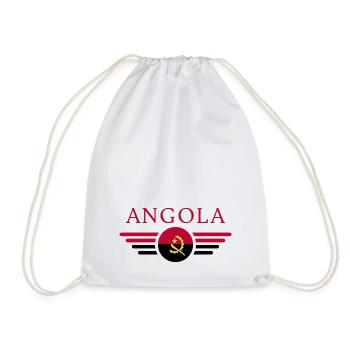 I Love Angola, Elegance Style Design T-Shirt - Drawstring Bag - white - Front