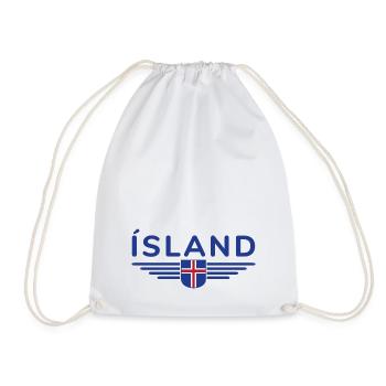 J’aime l’Islande Design T-Shirt Tenue - Sac de sport léger - blanc - Devant