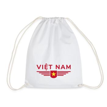 Vietnam Fan, Outfit T Shirt Design - Drawstring Bag - white - Front