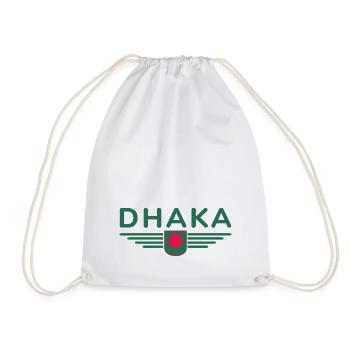Dhaka Design – Heart of Bangladesh - Drawstring Bag - white - Front