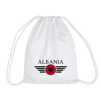 Albania Style Design T-Shirt - Drawstring Bag - white - Front