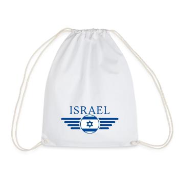 I Love Israel Elegance Style Design T-Shirt - Drawstring Bag - white - Front