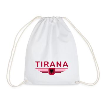 Tirana Design – Heart of Albania - Drawstring Bag - white - Front