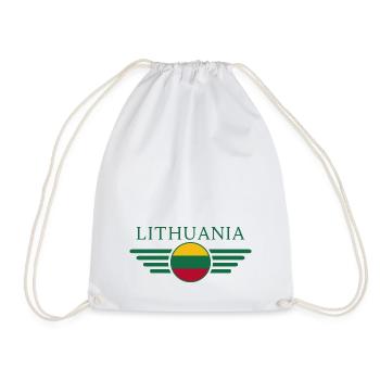 I Love Lithuania, Elegance Style Design T-Shirt - Drawstring Bag - white - Front