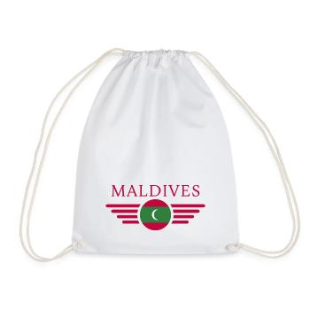 J’aime les Maldives, T-shirt design de style élégance - Sac de sport léger - blanc - Devant