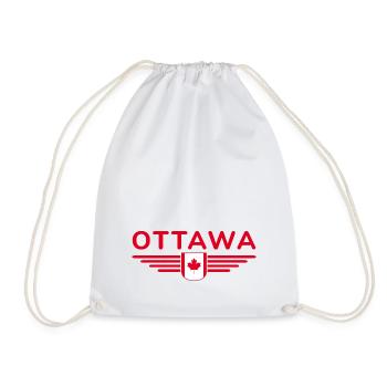 T-shirt de fan d’Ottawa pour les amoureux du Canada - Sac de sport léger - blanc - Devant