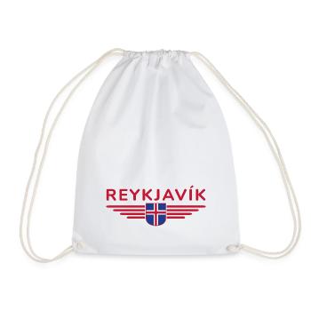 T-shirt Reykjavík – La ville des aurores boréales - Sac de sport léger - blanc - Devant