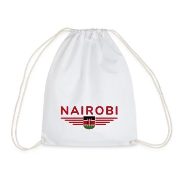 Nairobi fans: T-shirt for Kenya lovers - Drawstring Bag - white - Front