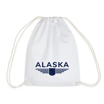 Alaska Fan T-Shirt – USA Style - Drawstring Bag - white - Front
