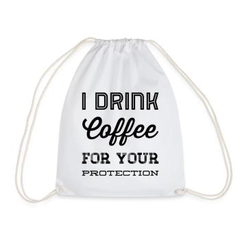 Je bois du café pour votre protection - Sac de sport léger - blanc - Devant