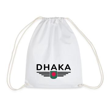 Dhaka Design – Heart of Bangladesh - Drawstring Bag - white - Front