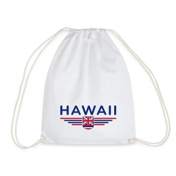 Hawaii Fan T-Shirt – Aloha Style - Drawstring Bag - white - Front