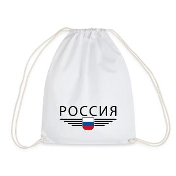 Russland T-Shirt – Stolz und Tradition - Turnbeutel - Weiß - Vorne