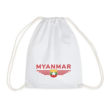 Myanmar T-Shirt – Ein Hauch von Tradition - Turnbeutel - Weiß - Vorne