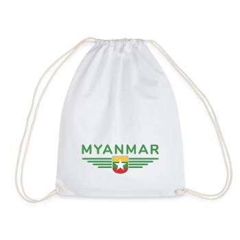 Myanmar T-Shirt – Ein Hauch von Tradition - Turnbeutel - Weiß - Vorne